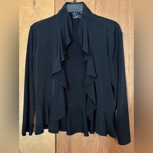 Elegant Black Ruffled Cardigan